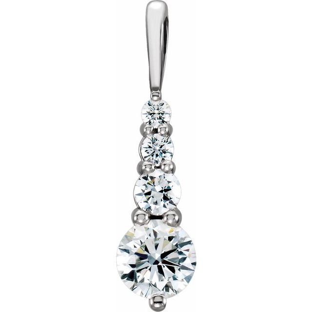 Platinum 1 CTW Natural Diamond Journey Pendant