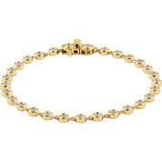 14K Yellow 2 CTW Natural Diamond Bezel Line 7" Bracelet