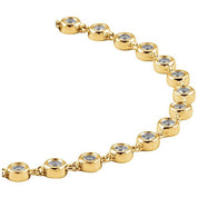 14K Yellow 2 CTW Natural Diamond Bezel Line 7" Bracelet