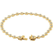 14K Yellow 2 CTW Natural Diamond Bezel Line 7" Bracelet