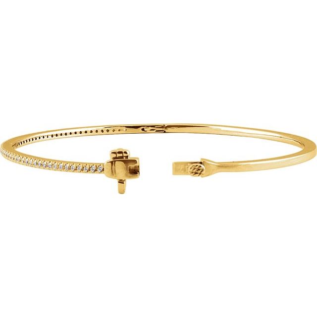 14K Yellow 1/2 CTW Natural Diamond Pave' 7" Bracelet