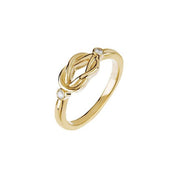 14K Yellow .06 CTW Natural Diamond Knot Ring