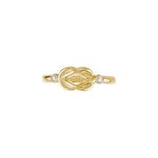 14K Yellow .06 CTW Natural Diamond Knot Ring