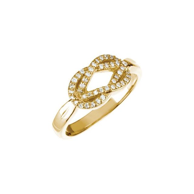 14K Yellow 1/5 CTW Natural Diamond Knot Ring