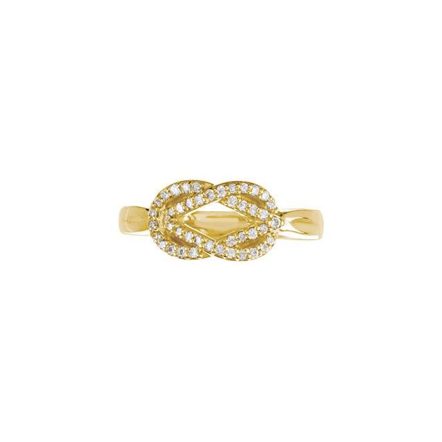 14K Yellow 1/5 CTW Natural Diamond Knot Ring