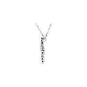 14K White 1/4 CTW Natural Black Diamond Fleur-de-Lis 16" Necklace
