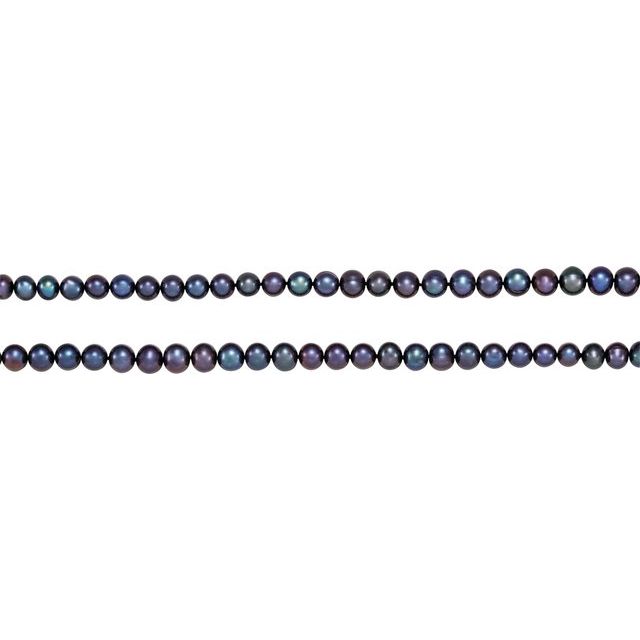 8-9 mm Cultured Black Freshwater Pearl 72" Rope Necklace