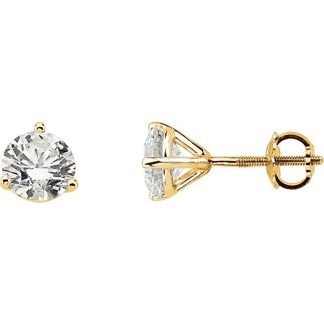 14K Yellow 1/5 CTW Diamond Stud Earrings
