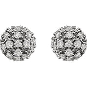 14K Natural Diamond Cluster Earrings in White, Yellow, and Rose Gold