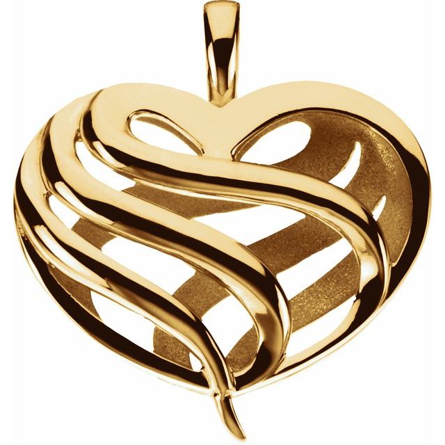 18K Yellow Heart Pendant