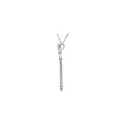 Sterling Silver 1/10 CTW Natural Diamond Crown Key 18" Necklace