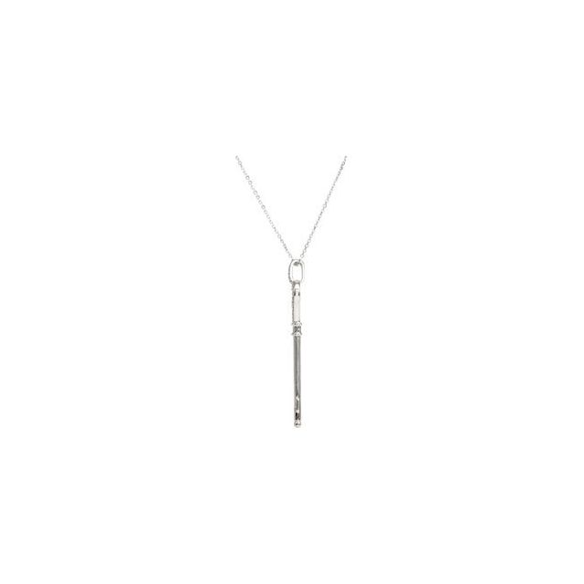 Sterling Silver1/4 CTW Natural Diamond Heart Key 18" Necklace