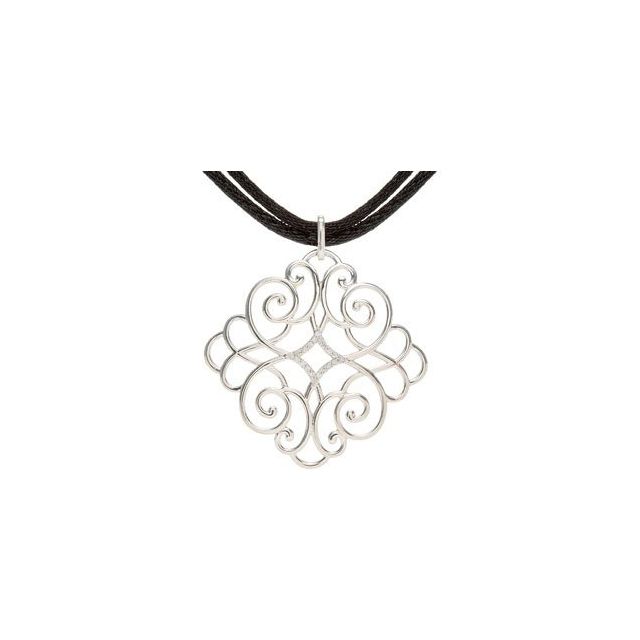 Sterling Silver 1/10 CTW Natural Diamond 16-18" Necklace