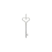 Sterling Silver 1/4 CTW Natural Diamond Heart Key Pendant