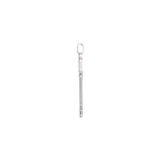 Sterling Silver 1/4 CTW Natural Diamond Heart Key Pendant