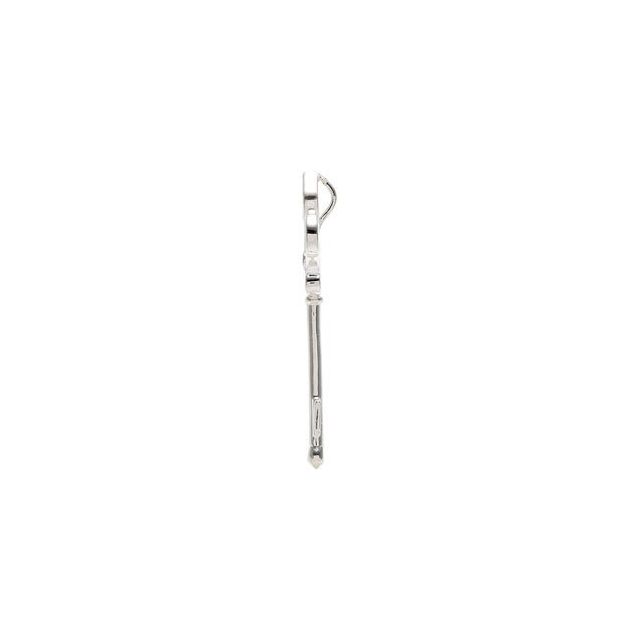 Sterling Silver 1/5 CTW Natural Diamond Fleur-de-lis Key Pendant