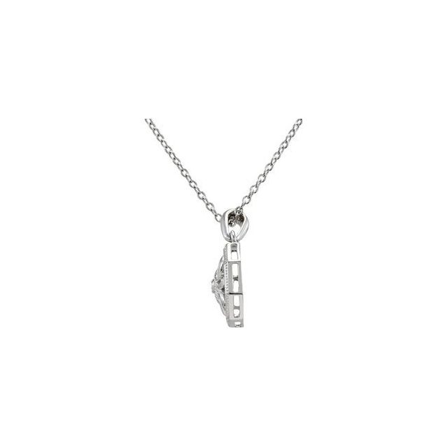 Sterling Silver .02 CT Natural Diamond 18" Necklace
