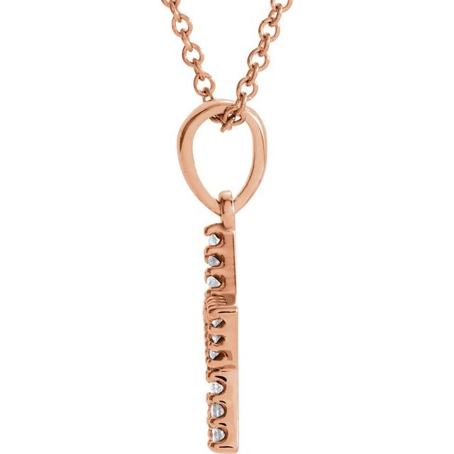 14K Rose Gold 1/8 CTW Diamond Petite Star Necklace - 16" by Brand