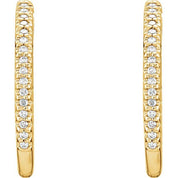 14K Yellow 1/4 CTW Natural Diamond Inside-Outside 20.8 mm Hoop Earrings