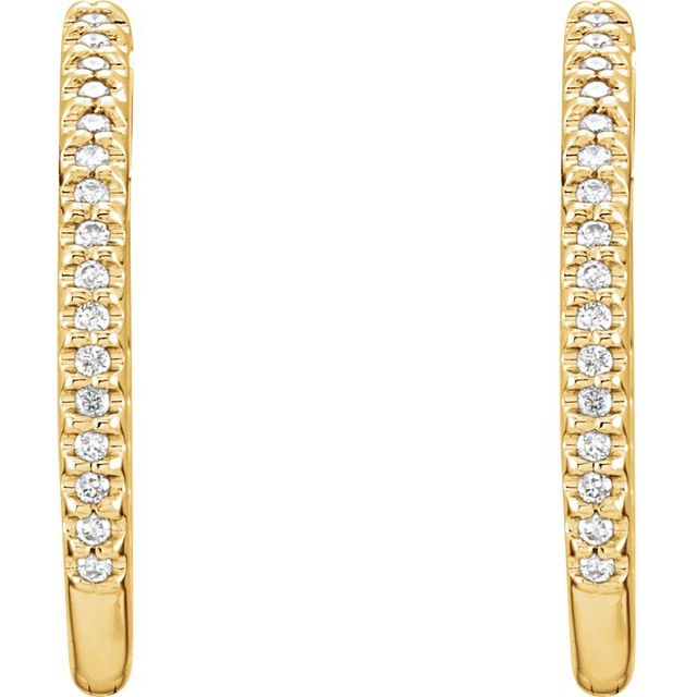14K Yellow 1/4 CTW Natural Diamond Inside-Outside 20.8 mm Hoop Earrings