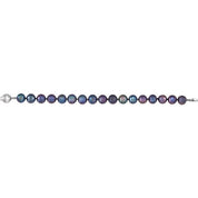 Sterling Silver Cultured Black Freshwater Pearl 7 3/4" Bracelet