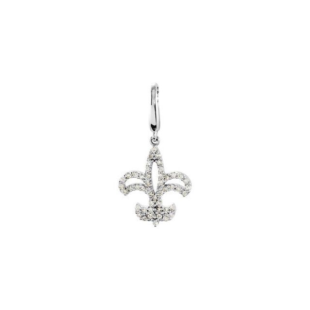 14K White 1/4 CTW Natural Diamond Charm