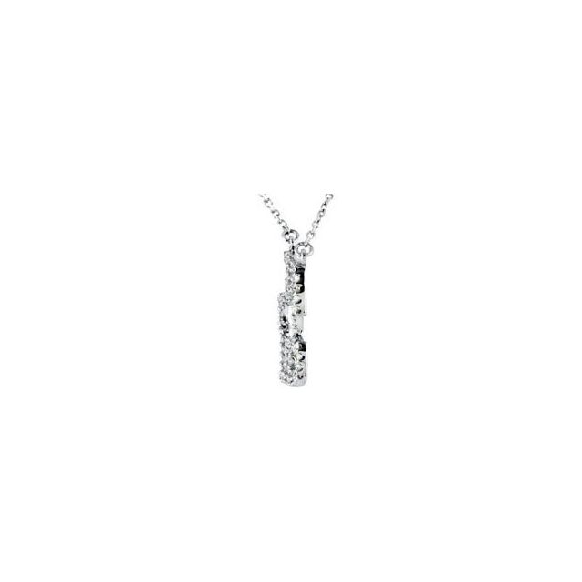 14K White 1/4 CTW Natural Diamond Puzzle Piece 16 1/2" Necklace