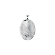 Sterling Silver Oval .015 CT Natural Diamond Footprints Locket