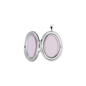 Sterling Silver Oval .015 CT Natural Diamond Footprints Locket