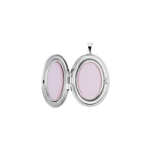 Sterling Silver Oval .015 CT Natural Diamond Footprints Locket