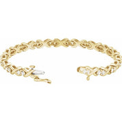 14K Yellow 2 3/8 CTW Natural Diamond Line 7 1/4" Bracelet
