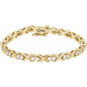 14K Yellow 2 3/8 CTW Natural Diamond Line 7 1/4" Bracelet