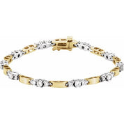 14K Yellow/White 1 3/4 CTW Natural Diamond Line 7" Bracelet