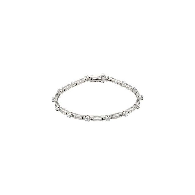 14K White 1 1/3 CTW Natural Diamond Line 7 1/2" Bracelet
