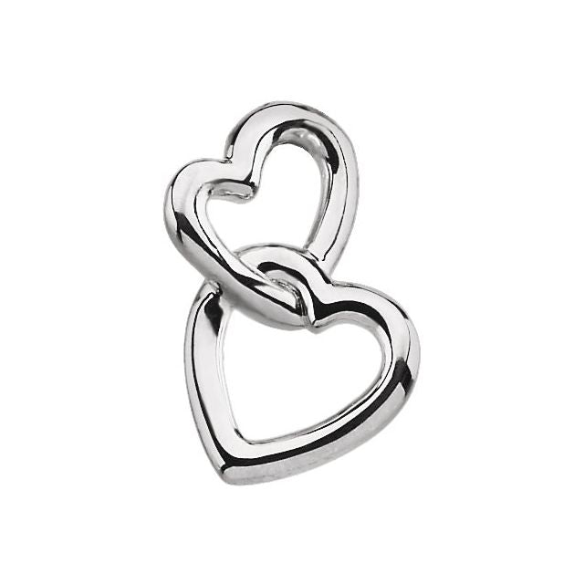 Platinum Double Heart Pendant