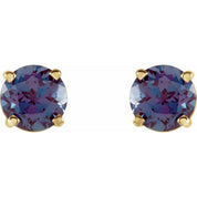 14K Yellow 5 mm Lab-Grown Alexandrite Stud Earrings