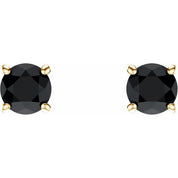 14K Yellow 5 mm Natural Black Onyx Stud Earrings