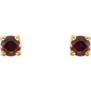 14K Yellow 2.5 mm Natural Mozambique Garnet Stud Earrings