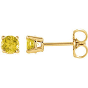 14K Yellow 4 mm Natural Yellow Sapphire Stud Earrings
