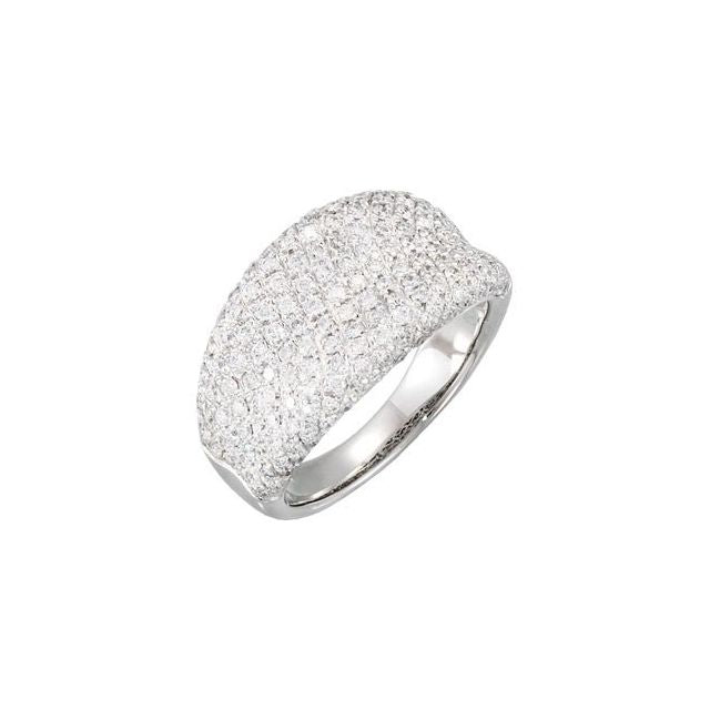 14K White 1 1/5 CTW Natural Diamond Pave Ring