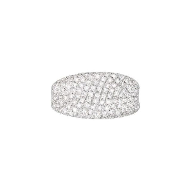 14K White 1 1/5 CTW Natural Diamond Pave Ring