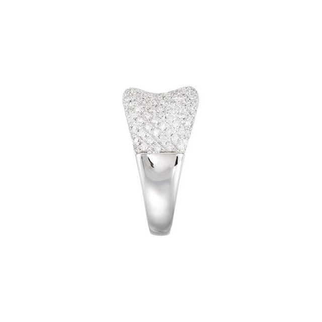 14K White 1 1/5 CTW Natural Diamond Pave Ring