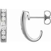 14K White 3/8 CTW Natural Diamond Earrings
