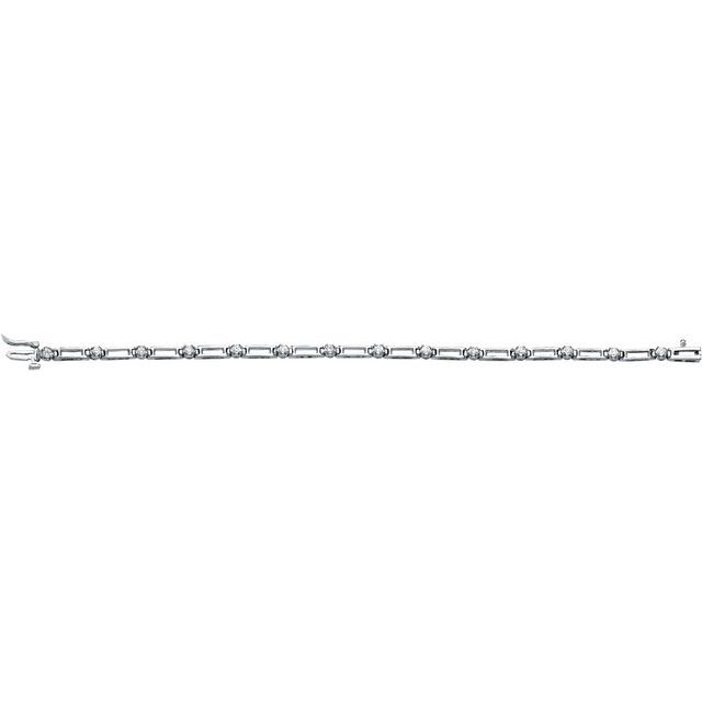 14K White 3/4 CTW Natural Diamond Line 7" Bracelet