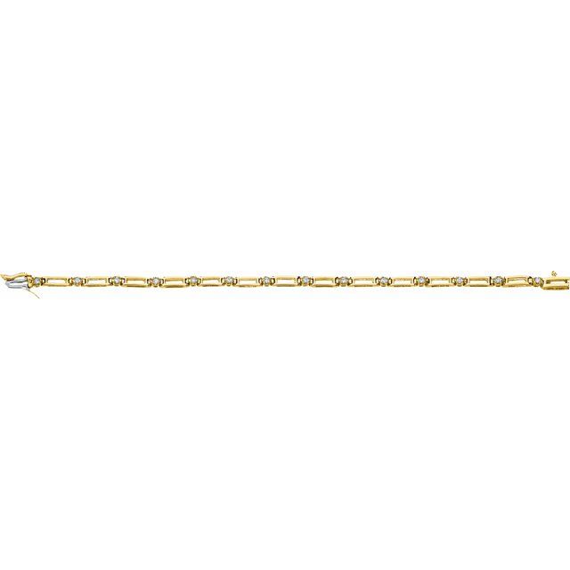 14K Yellow 3/8 CTW Natural Diamond Line 7" Bracelet