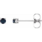 Sterling Silver 4 mm Lab-Grown Alexandrite Stud Earrings