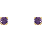 14K Yellow 2.5 mm Natural Amethyst Stud Earrings