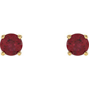 14K Yellow 4 mm Natural Ruby Stud Earrings