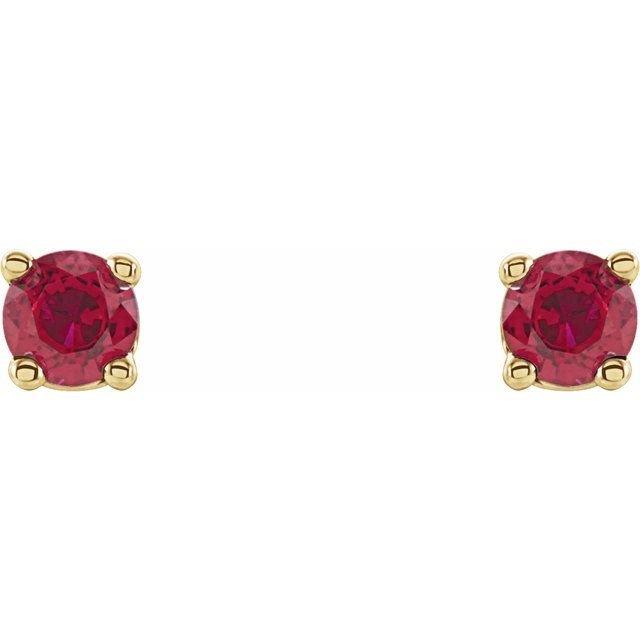 14K Yellow 2.5 mm Natural Ruby Stud Earrings