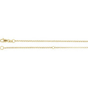 18K Yellow Gold-Plated Sterling Silver 1.5 mm Adjustable Hollow Rolo 18-20" Chain